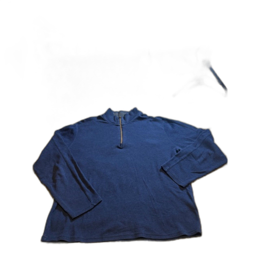 Robert Graham Quarter Zip Sweater‎ XL Navy Blue Classic Fit Minimalist
